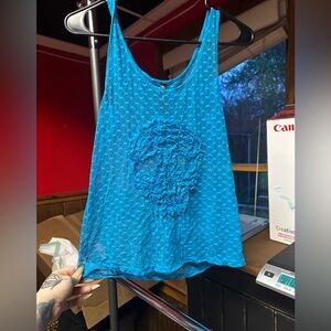 Blackheart Blue Sheer Tank Top